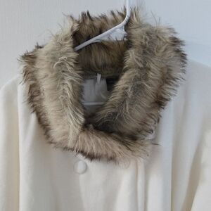 Mixit Ivory Sweater with Faux Fur Collar